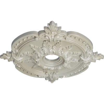 Endurathane Benson Classic Ceiling Medallion, 28 3/8"OD x 3 3/4"ID x 1 5/8"P (Fits Canopies up to 6 1/2"), Hand-Painted Flash Blue Finish