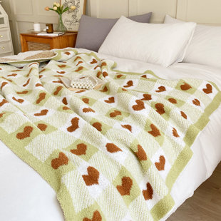 Checkered Blanket Throw Soft Knit Blanket for Couch Sofa Bed Camping Travel Gift