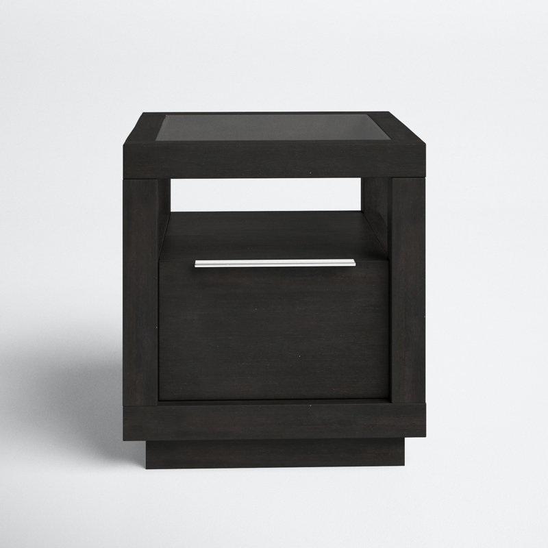 Eloise End Table With Storage, Basalt Gray