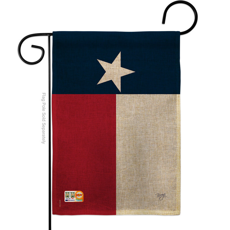 Double Sided 18.5'' H x 13'' W Burlap Garden Flag, Texas