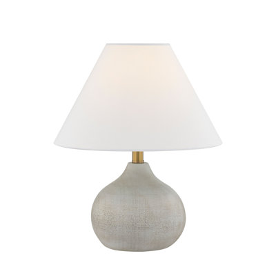 Lampe de table 15 "avec abat-jour en tissu Ostrum, gris