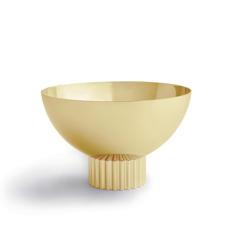 Striations Stainless Steel Nut Bowl, Gold