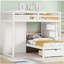 Lit superposé double avec garde-robe, tiroirs, blanc-121069925
