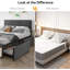 Grand lit plateforme tapissier avec rangement, tête et pied de lit, sans bruit-1366783629