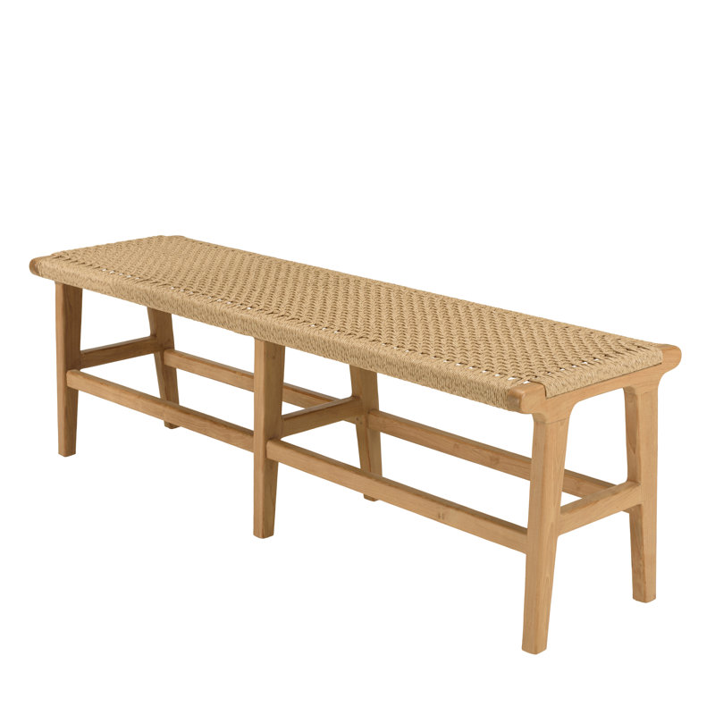 3-Seater Garden Bench Teak Seat Synthetic