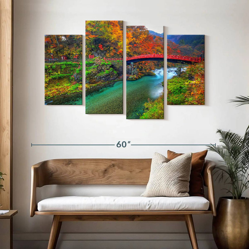 Pont Lilie Shinkyo en automne, H 32 po x l 52 po
