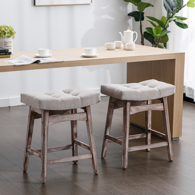 Chaise de salle à manger Jadence, Beige, Bois patiné