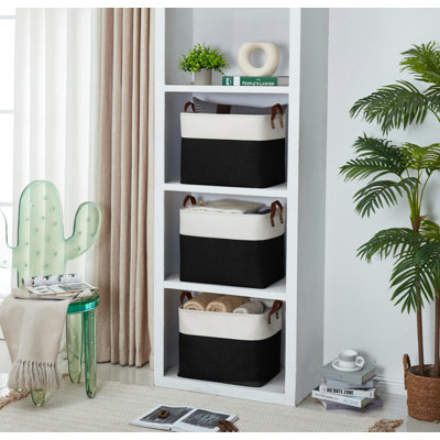 Bac de rangement pliable | Panier pliable en tissu robuste avec poignées