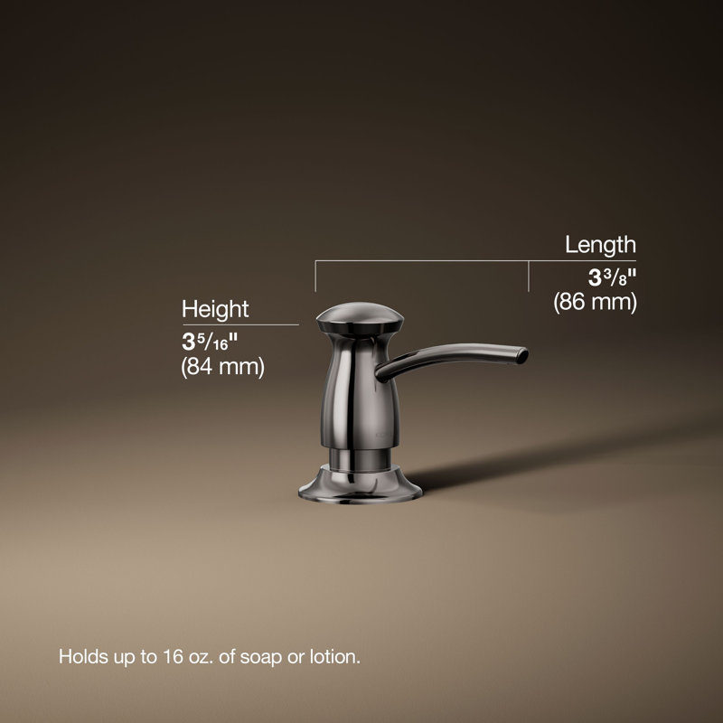 Transitional Design Refillable Soap Dispenser, Lotion Dispenser for Bathroom or Kitchen, Silver
