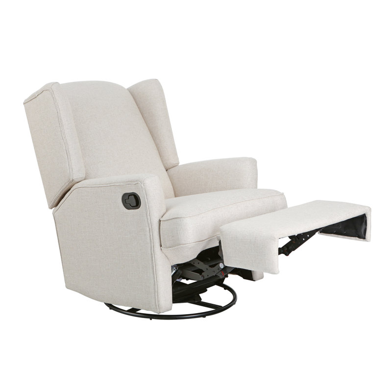 Heming Wingback Recliner Nursery Glider, Canvas Polyester Blend