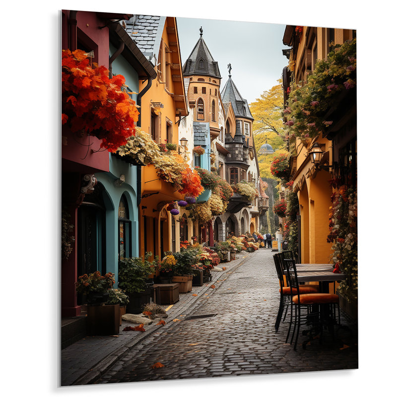 Allemagne, Allemagne, vieille ville II - paysages urbains, art mural en métal, salon, H 32 po x l 16 po x P 1 po