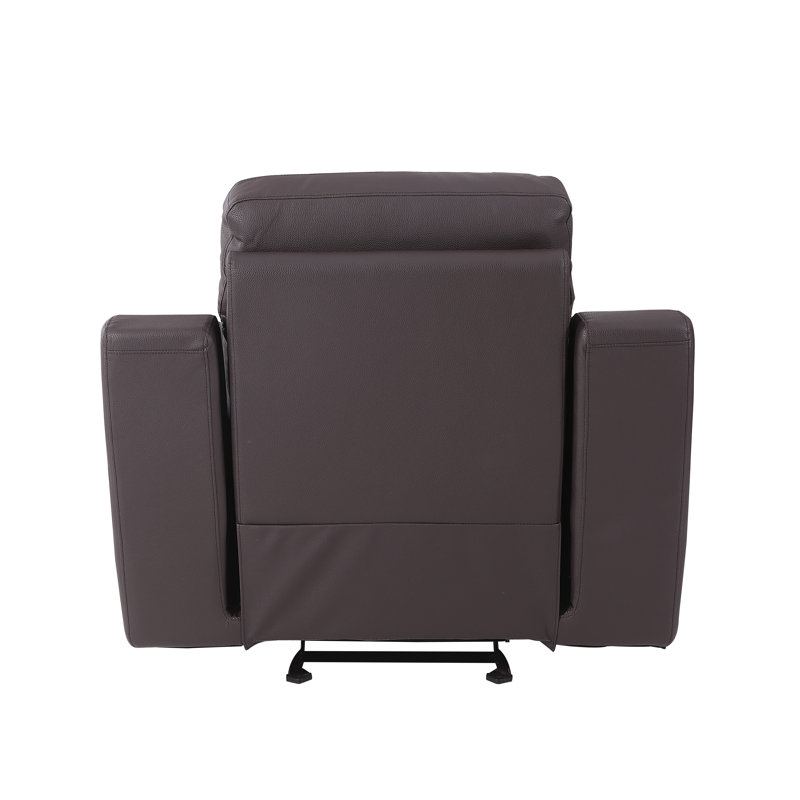Annahi Faux Leather Accent Chair, Brown Faux Leather