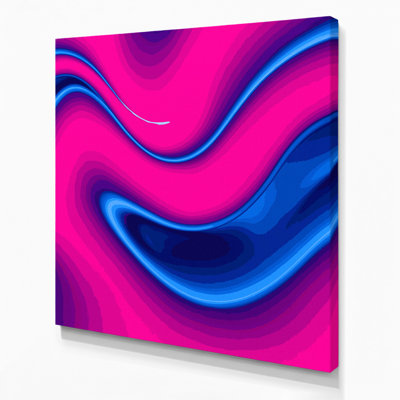 "Gradient Abstract" 82, art mural sur toile rose