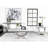 Accented U - Shaped Base Table With White Faux Marble And Spacious Surface Rectangular Beveled Sides