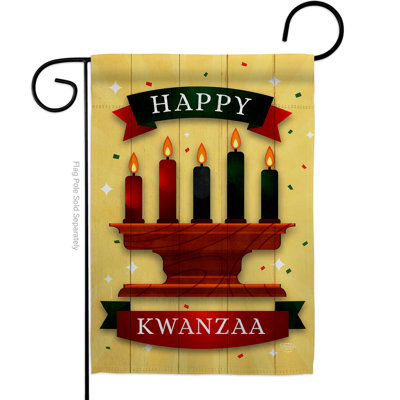 Double Sided 18.5'' H x 13'' W Polyester Kwanzaa Garden Flag