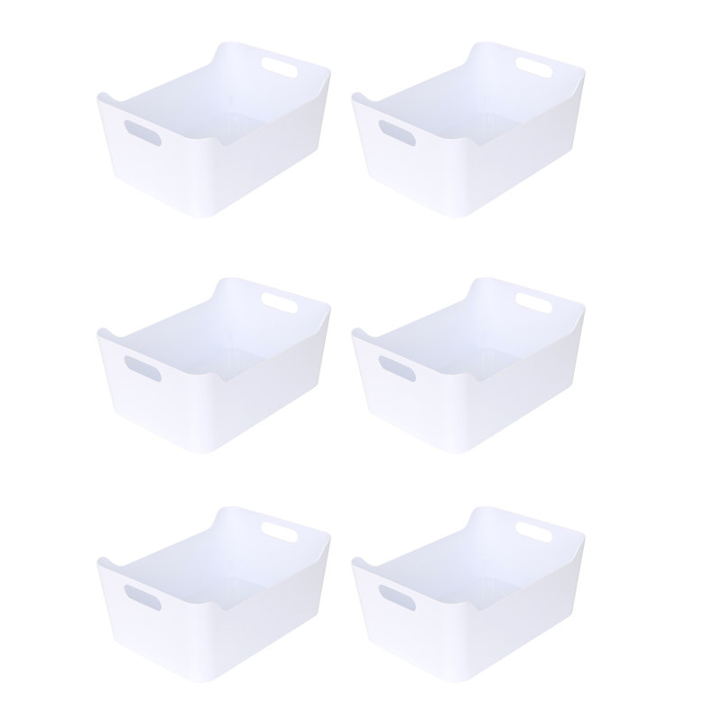 Rebrilliant bacs de rangement en plastique avec poignées pour la cuisine et le garde-manger, H 5,5 po x l 9,5 po x P 13 po, 6