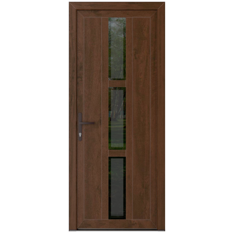 Avant en métal pré-suspendu | Manux 8112 noir mat | Bureau Portes de garage commerciales et résidentielles, patio, l 36 po x H 80 po, à droite