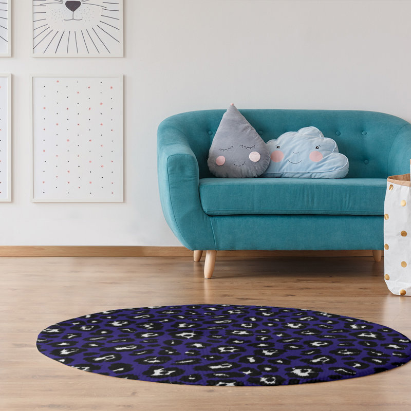 Animal Print Indoor Rug, Round 5'