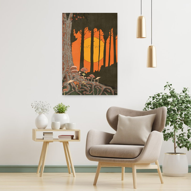 Art mural forêt d'automne, H 36 po x l 24 po