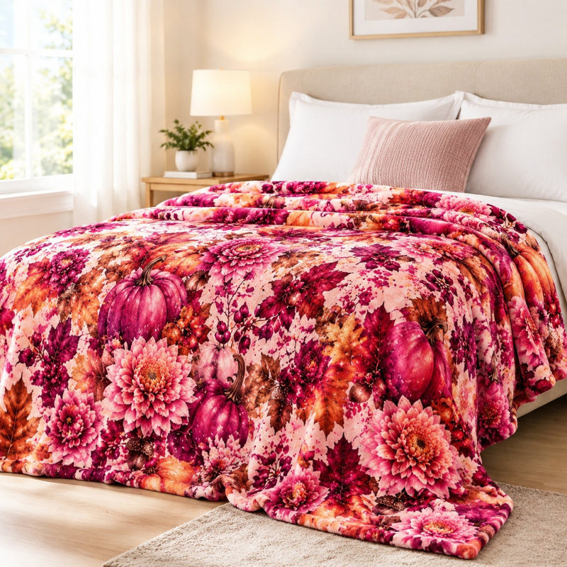 Couverture en molleton à imprimé citrouille d'automne, jeté moelleux et confortable pour canapé, canapé, chambre à coucher, décoration de salon, cadeau d'automne