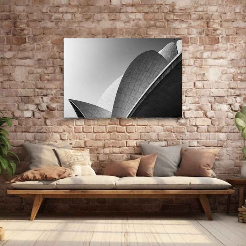 Architectural Curves Abstract Contemporary Elegant Architecture Wall Art Print 1 Piece Wrapped Canvas Wall Art