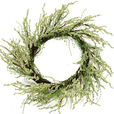 Couronne artificielle Berry Twig vert et brun 12 pouces