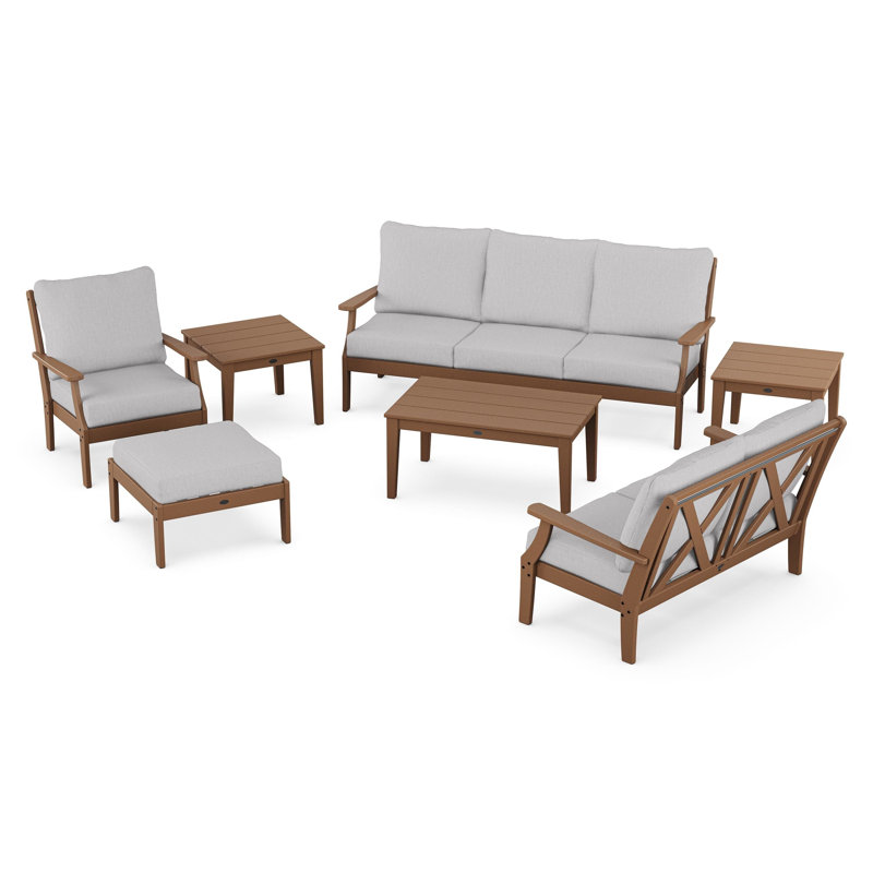 Braxton 7-Piece Deep Seating Set, Granite, Teak