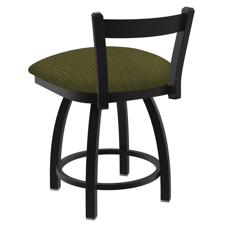 Tabouret de coiffeuse en métal Catalina, Noir froissé, Tissu-graphique perroquet