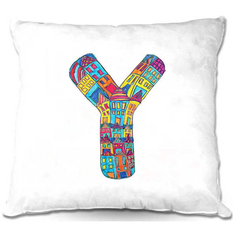 Housse et insert de coussin Couch Alphabet, 16 po x 1 po, Y