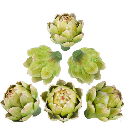 6 pièces de grands artichauts artificiels verts pour la décoration de remplisseurs de bol Faux fruits artichauts artificiels qui ont l'air réalistes de faux légumes pour la maison