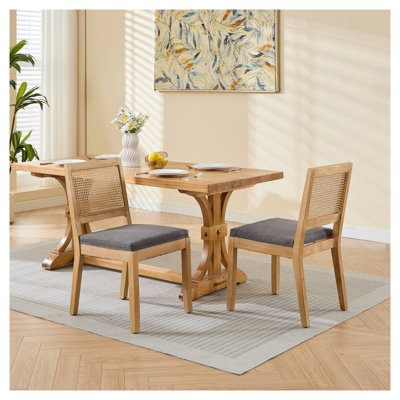 Ensemble de 2 chaises de salle à manger en rotin Farmhouse