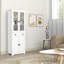 Armoire de rangement de cuisine de 63 po avec tablettes ajustables et porte vitrée-126595666