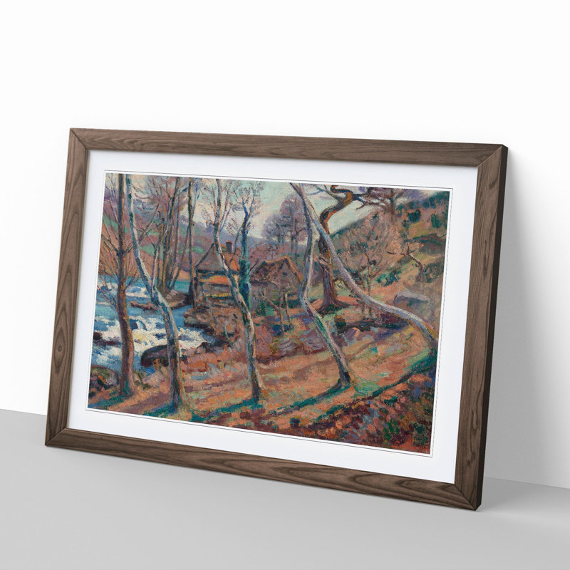 The Mill Through the Trees by Camille Pissarro - Picture Frame Painting, Walnut Framed, 48cm H x 65cm W x 2cm D