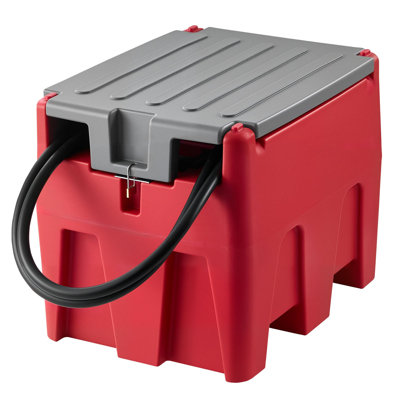 Portable Diesel Tank, 58 Gallon Capacity & 10.6 GPM Flow Rate, Fuel Tank with 12V Electric Transfer Pump and 13.1ft Rubber Hose, PE Diesel Transfer Tanks for Easy Fuel Transportation, Red