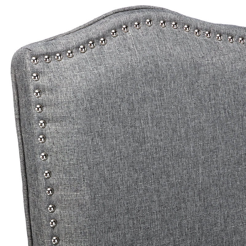 Chaise parsons capitonnée en lin rembourré, Gris