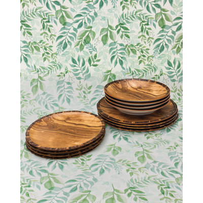 Grove 12 Piece Porcelain Dinnerware Set