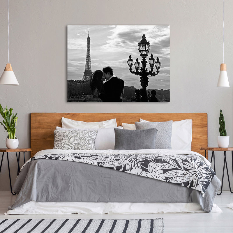 3AP5598 A Kiss In Paris by Julian Lauren - Wrapped Canvas Art Prints, 60cm H x 80cm W x 4cm D