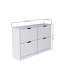 Armoire à chaussures moderne, blanc mat, 47,4 po x 31,2 po x 11,8 po | 100% panneau de particules enduit de mélamine, épaisseur: 0,7 pouce | Nombreuses tablettes, conception murale, solution de rangement élégante pour l'entrée et la maison
