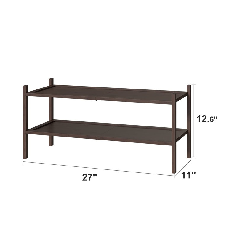 Range-chaussures empilable à 2 niveaux 27 po - Organisez votre chambre à coucher et votre garde-robe en toute facilité