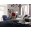 Tommy Hilfiger Ellias Modern TV Console Stand with 1 Drawer, Glossy Black Top, Golden Metal Frame