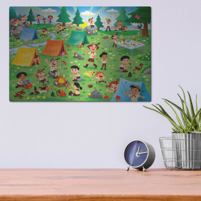  Art mural en métal 16 po x 12 po «Crazy Camp site» par DoodleScapes