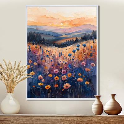 «Blue Blue Cornflowers Summer Breeze» - impression d'art mural bleuets