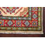 Tapis décoratif en laine de conception unique beige/rouge/vert 2 pi x 3 pi 2 po kazak noué à la main