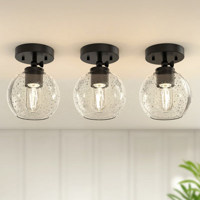 Adeliz 1-Light Flush Mounted Wall Sconce Pendant Lighting(3-Pack)