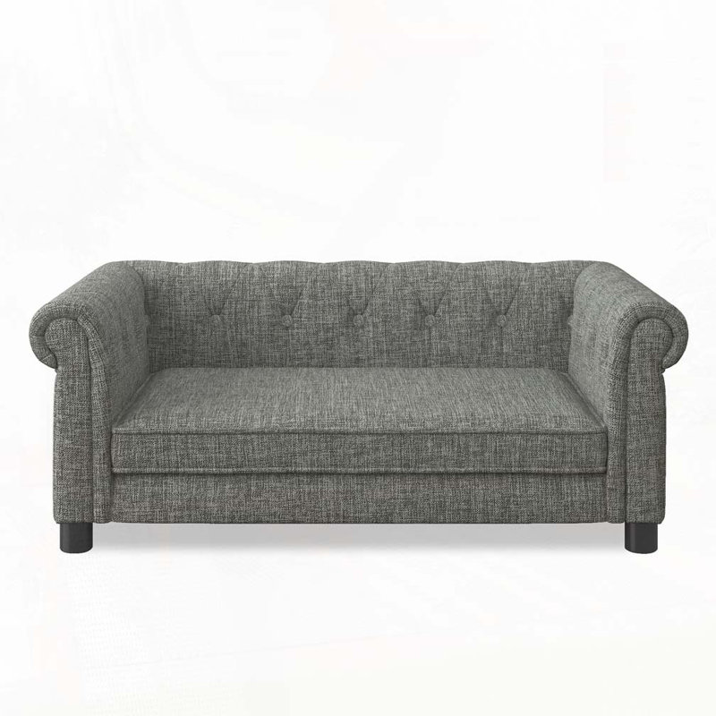 Lit rectangulaire pour petits et moyens chiens, canapé-lit surélevé durable, canapé confortable pour chien, Gris clair
