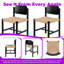 Ensemble de 2 fauteuils en corde de papier fabriqués à la main, structure en bois massif, chaises de cuisine sans accoudoirs