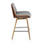 Tabouret Corazza Mid-Century moderne en bois de noyer et tissu gris clair par Lumisource