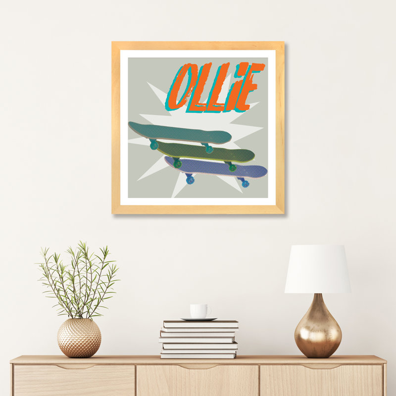 Décoration murale pour enfants Sk8r IV, H 16 po x l 16 po x p 1 po, Papier encadré naturel