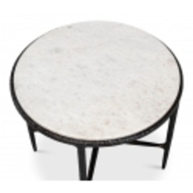 Dakor Marble End Table, 22" H x 24" W x 24" D