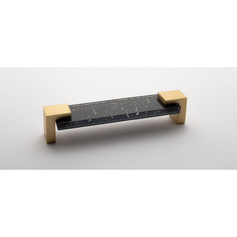 Affinity 5.625" Center to Center Bar Pull, Satin Brass/Slate Gray